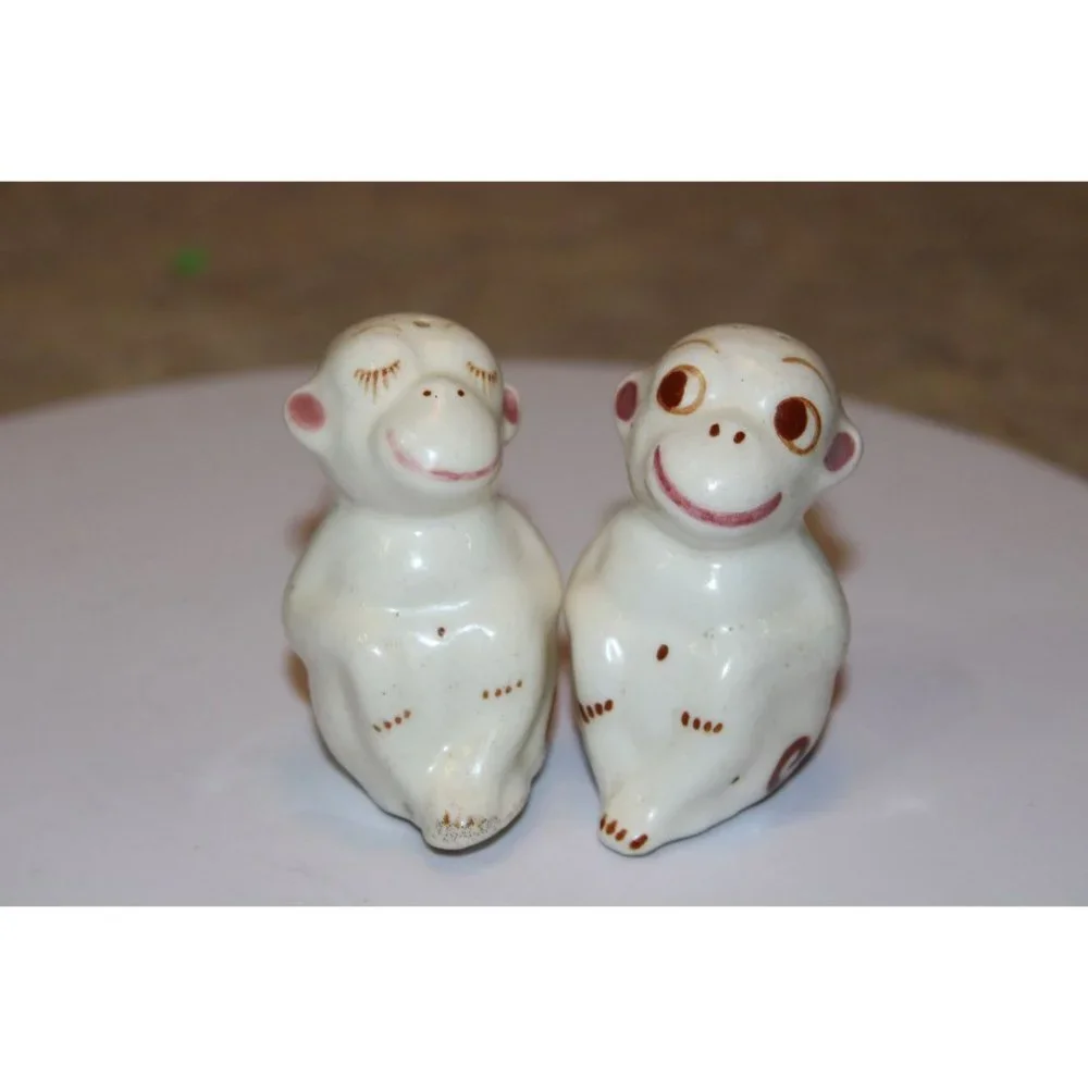 Salt & Pepper Shakers - Vintage China Monkeys